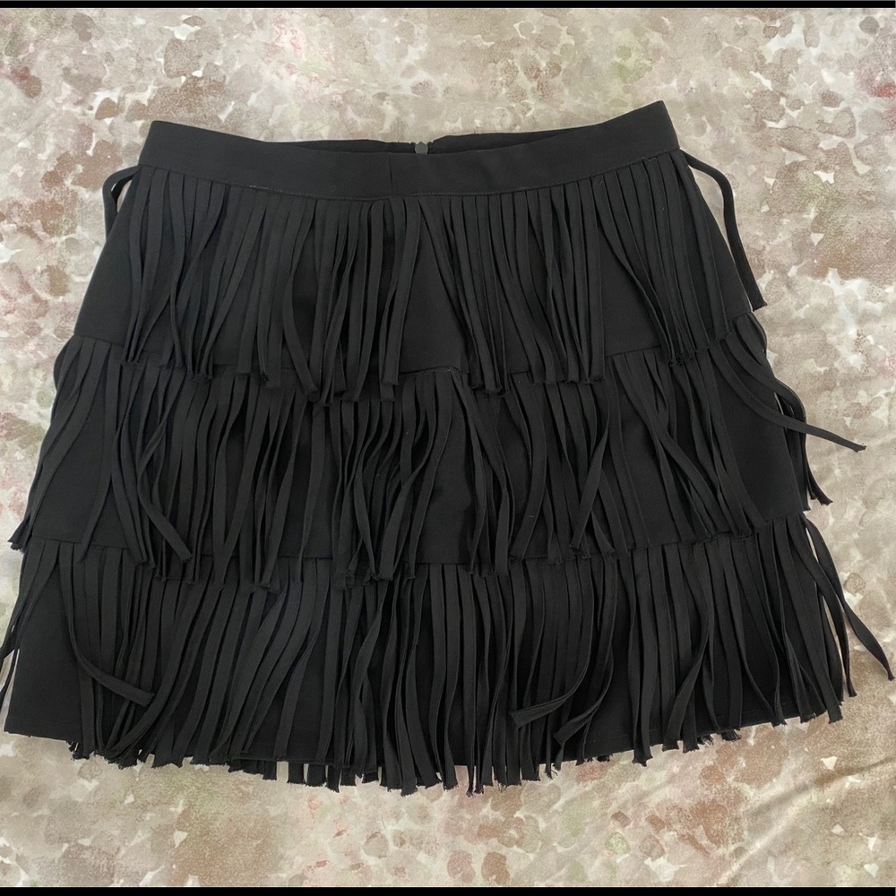 Zara basic fringed mini skirt ca